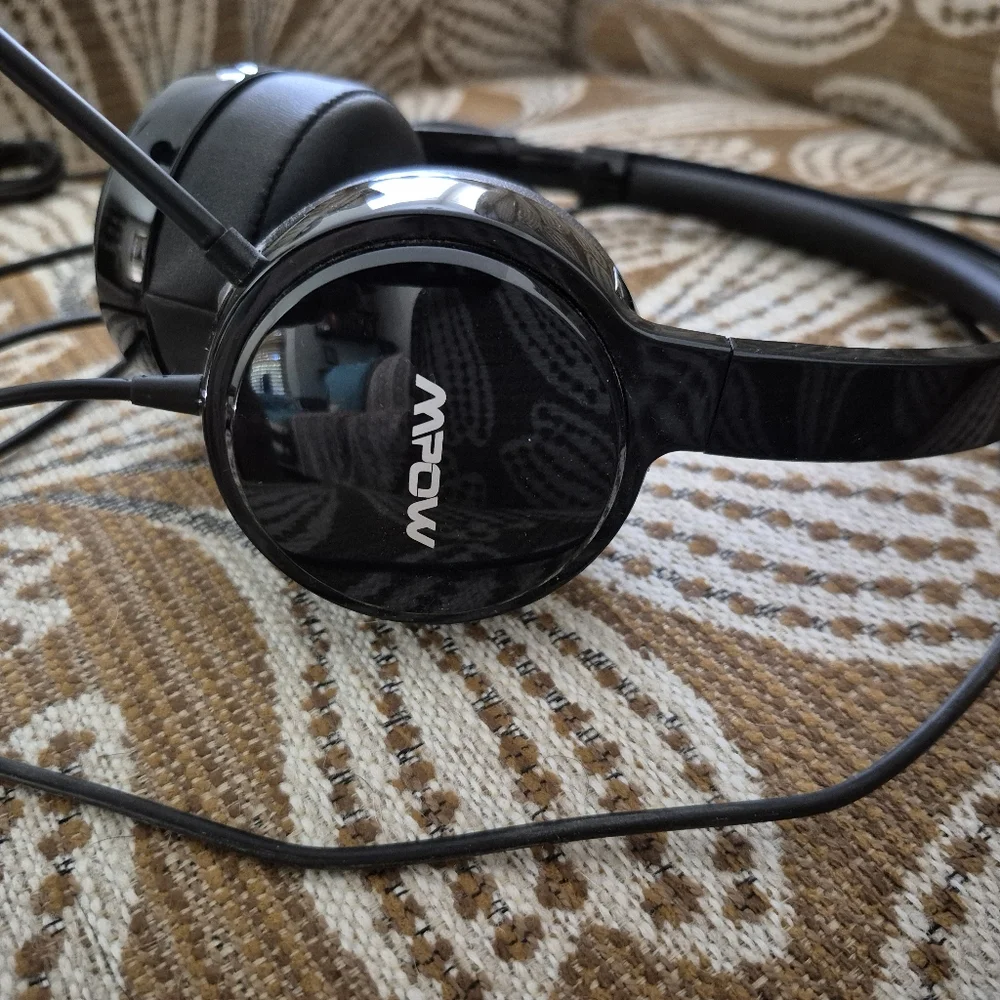 Black Wired Computer Headset by MPOW